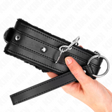 Kink - Halsband mit Leine 65 cm mit Einschränkungen Schwarz 36-42 cm x 5,5 cm