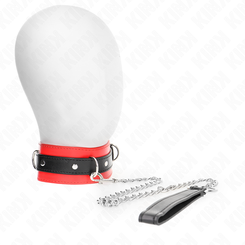 Kink - Halsband mit Gürtel 65 cm mit Riemen Rot 54 x 4,5 cm