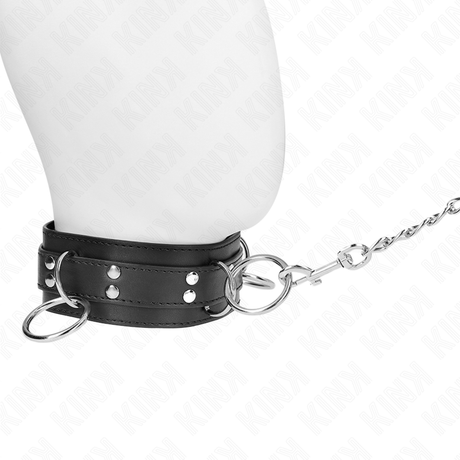 Kink - 3-Ring-Sklaverei-Halskette mit Band 80 cm 53 x 5 cm