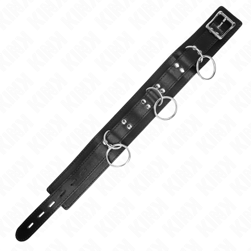 Kink - 3-Ring-Sklaverei-Halskette mit Band 80 cm 53 x 5 cm