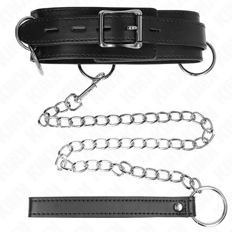 Kink - 3-Ring-Sklaverei-Halskette mit Band 80 cm 53 x 5 cm
