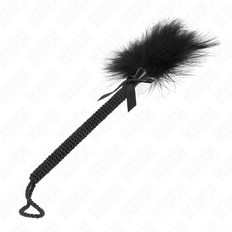 Kink - Nylonseilstab mit Kitzelfedern und Schwarzer Schleife 25 cm