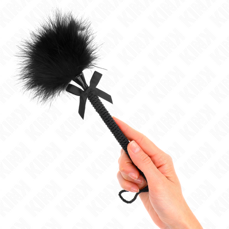 Kink - Nylonseilstab mit Kitzelfedern und Schwarzer Schleife 25 cm