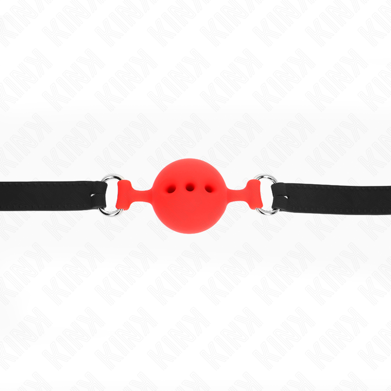 Kink - Vollsilikon-Klappen 55 x 2 cm mit 4,5 cm Kugel Grösse M Rot Verstellbar 35-51 cm