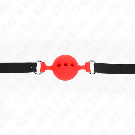 Kink - Vollsilikon-Klappen 55 x 2 cm mit 4,5 cm Kugel Grösse M Rot Verstellbar 35-51 cm