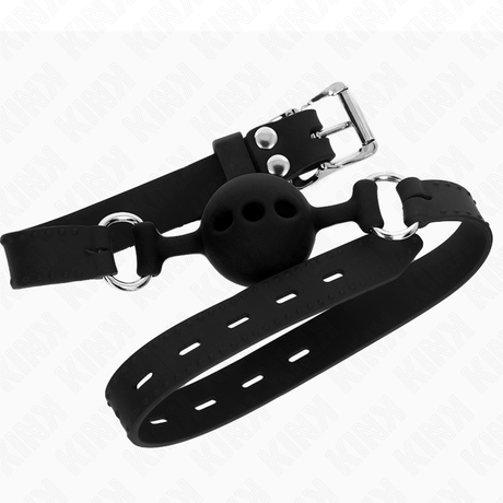 Kink - Vollsilikon-Klappen 55 x 2 cm mit 4 cm Kugel Grösse S Schwarz Verstellbar 35-51 cm