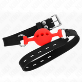 Kink - Vollsilikon-Klappen 55 x 2 cm mit 4 cm Kugel Grösse S Rot Verstellbar 35-51 cm