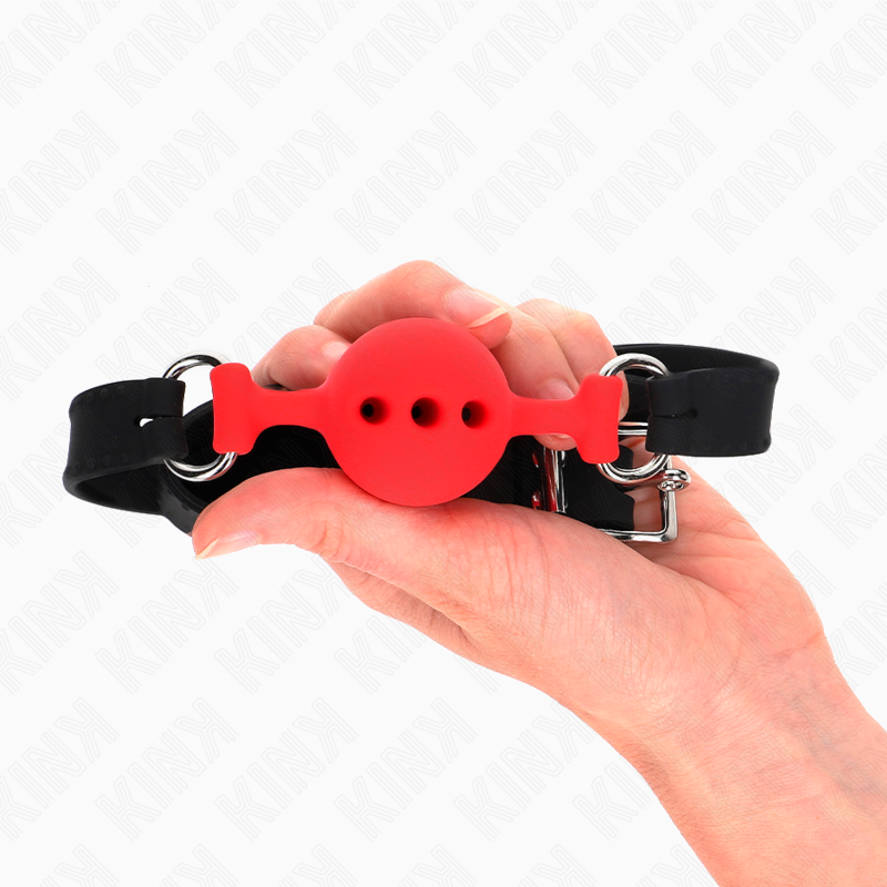 Kink - Vollsilikon-Klappen 55 x 2 cm mit 4 cm Kugel Grösse S Rot Verstellbar 35-51 cm
