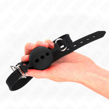 Kink - Vollsilikon-Klappen 55 x 2 cm mit 5 cm Kugel Grösse L Schwarz Verstellbar 35-51 cm