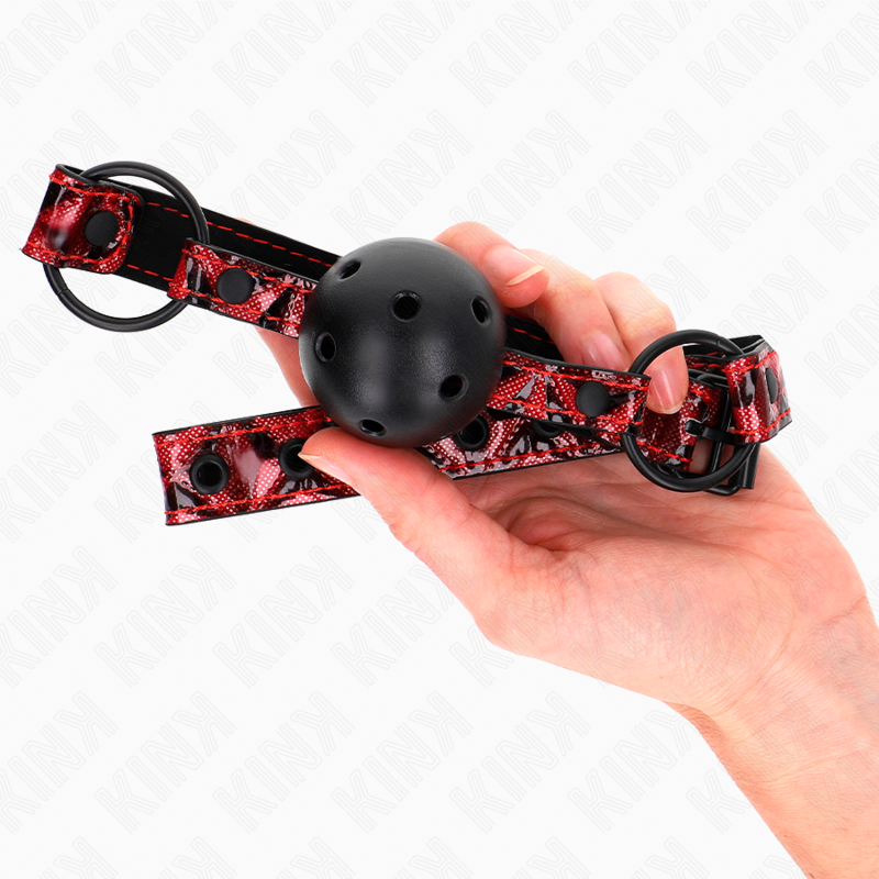 Kink - Rautenmuster-Ball 4,5 cm Gag Modell 2 64,5 cm Verstellbar 42-60 cm