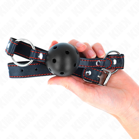 Kink - Hohlharter Schwarzer Ballknebel Modell 2 65 x 2,5 cm