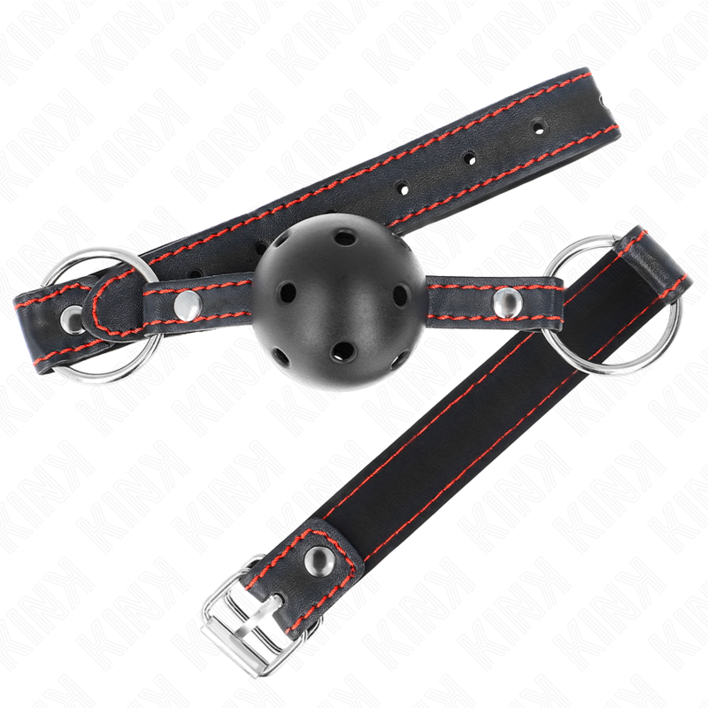 Kink - Hohlharter Schwarzer Ballknebel Modell 2 65 x 2,5 cm