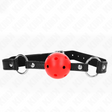 Fetisch-Toy Hohl Hart Roter Ball Gag Modell 1 Schwarz