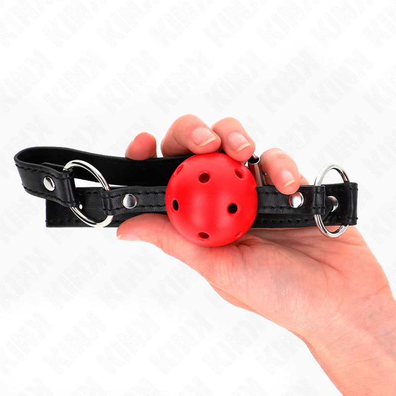 Kink - Hohl, Hart, Roter Ball, 4,5 cm, Gag, Modell 1, 63,5 x 2 cm