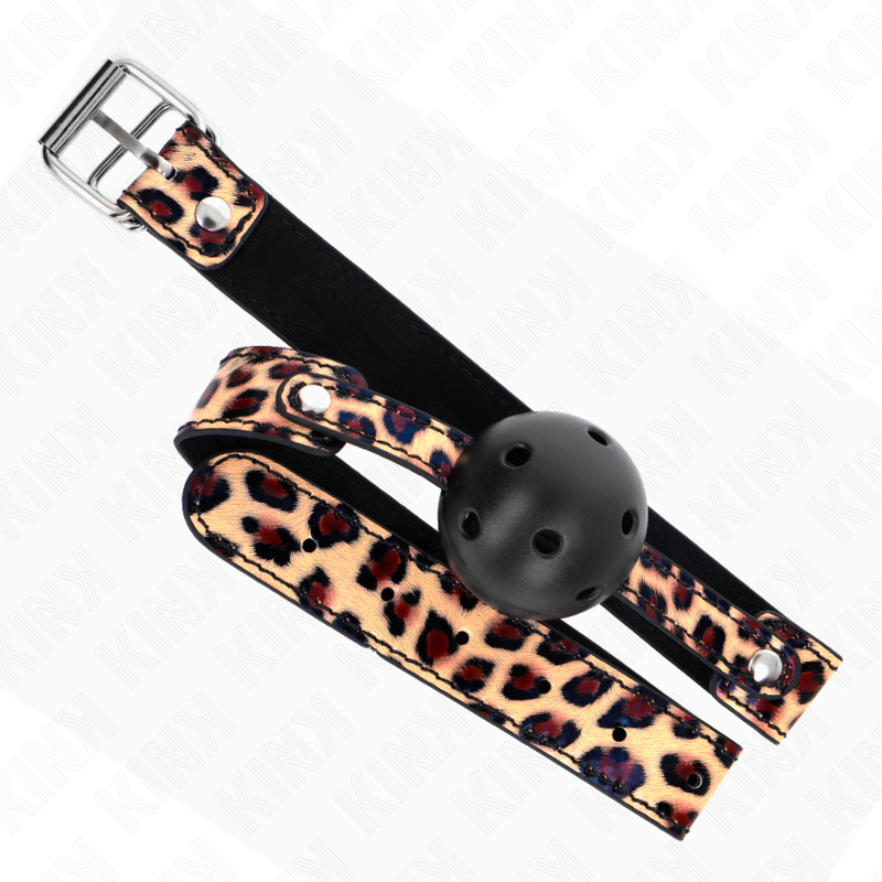 Kink - Leopard Atmungsaktiver Ball 4,5 cm Gag 65 x 2,5 cm