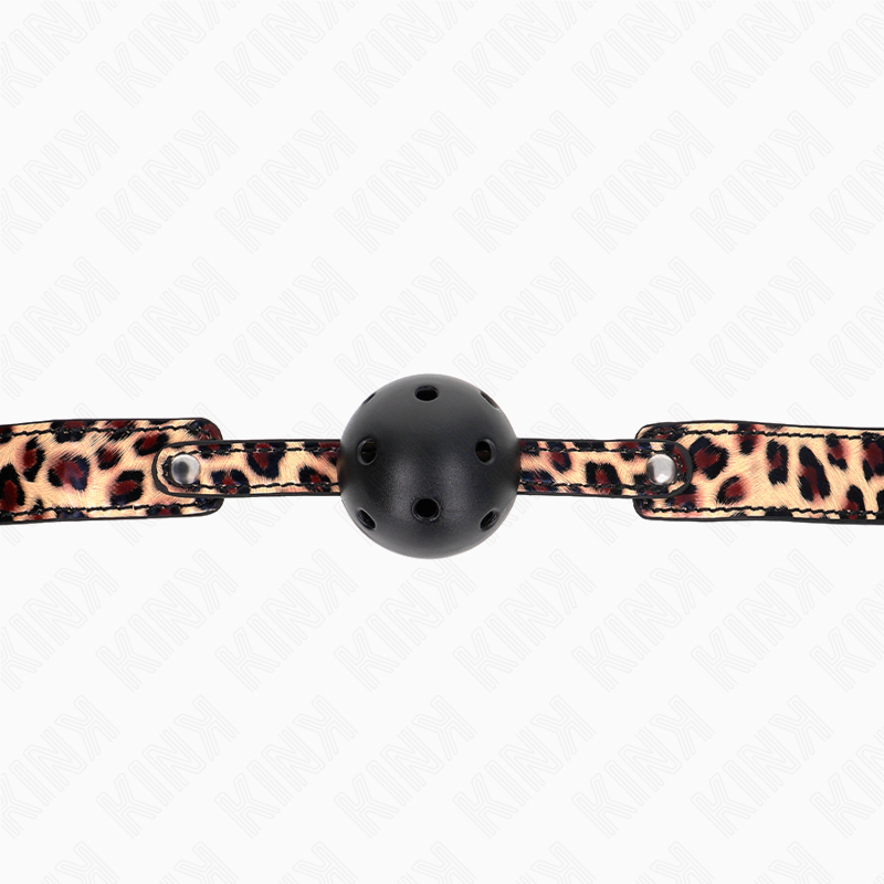 Kink - Leopard Atmungsaktiver Ball 4,5 cm Gag 65 x 2,5 cm