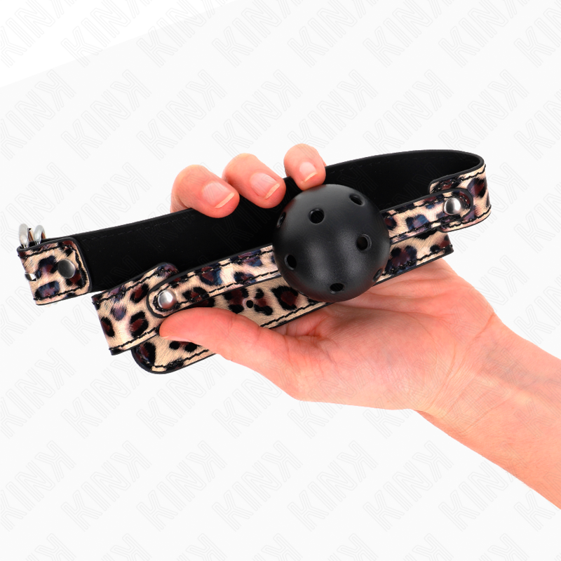 Kink - Leopard Atmungsaktiver Ball 4,5 cm Gag 65 x 2,5 cm