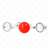 Kink - Roter Transparenter PVC-Ball 4 cm Knebel Verstellbar