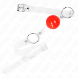 Kink - Roter Transparenter PVC-Ball 4 cm Knebel Verstellbar