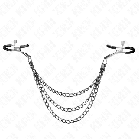 Kink - Nippelklemmen mit 3 Ketten Schwarz 20/23/28 cm