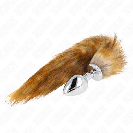 Kink - Anal Plug Grösse L 10 x 4 cm mit Kunststoffschwanz 40 cm Braun