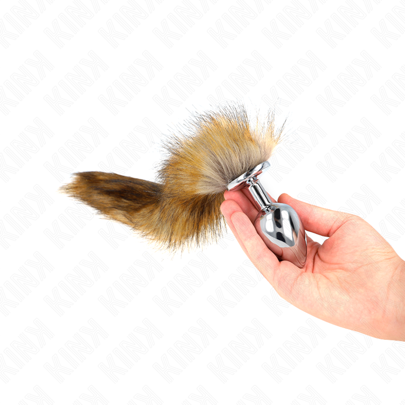 Kink - Anal Plug Grösse L 10 x 4 cm mit Kunststoffschwanz 40 cm Braun