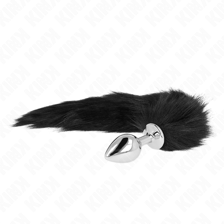 Kink - Anal Plug Grösse M 8 x 3,5 cm mit Kunststoffschwanz 40 cm Schwarz