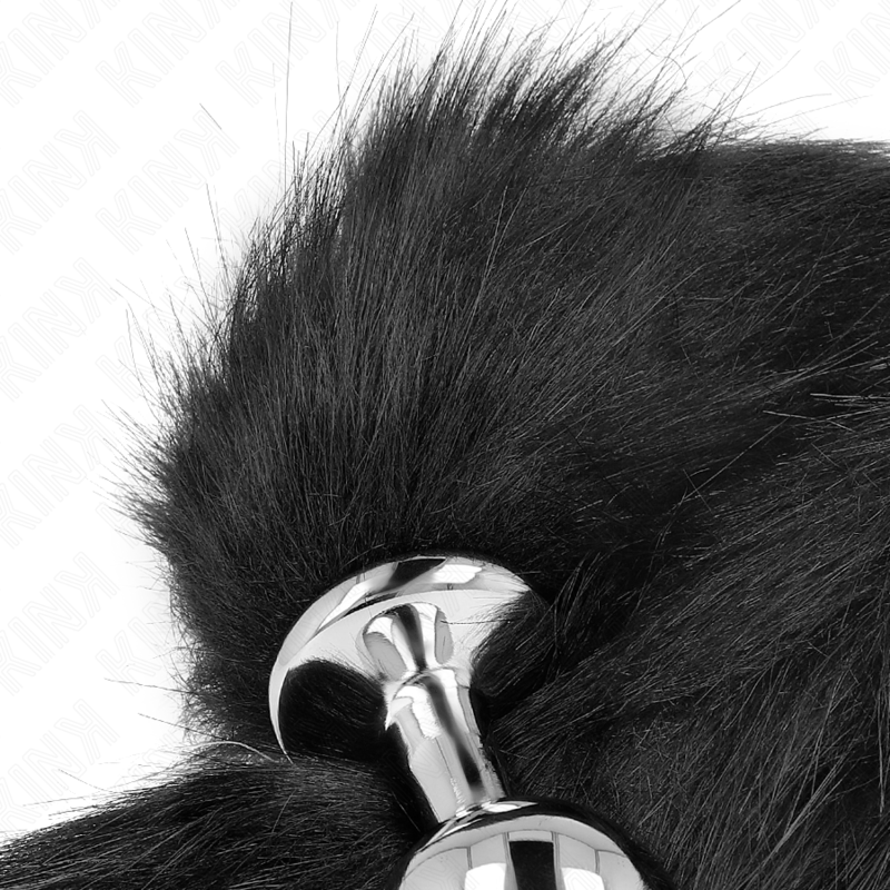 Kink - Anal Plug Grösse M 8 x 3,5 cm mit Kunststoffschwanz 40 cm Schwarz