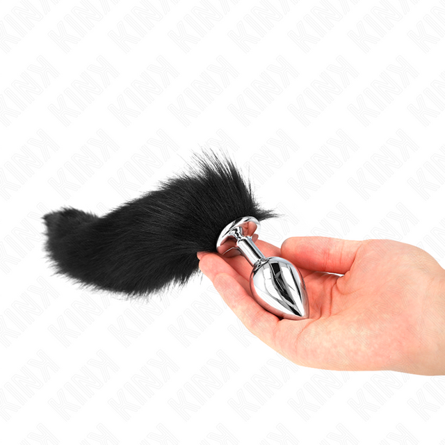 Kink - Anal Plug Grösse M 8 x 3,5 cm mit Kunststoffschwanz 40 cm Schwarz