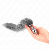 Kink - Anal Plug Grösse S 7 x 3 cm mit Kunststoffschwanz 40 cm Grau