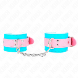 Kink - Süße Handgelenkfesseln Blau/Rosa Verstellbar 16-28 cm x 5 cm