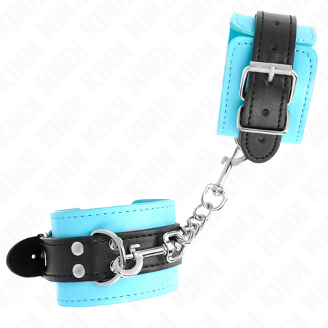 Kink - Haken-Handfesseln Blau Pelzgefüttert Verstellbar 20-28 cm x 5,5 cm