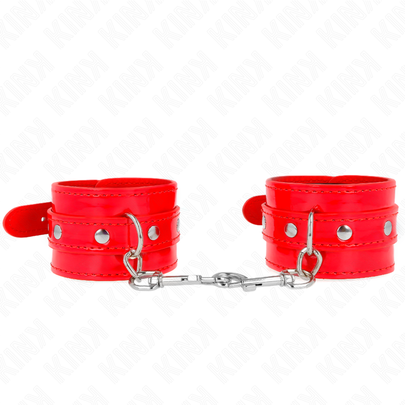 Kink - Glänzende Handmanschetten Rot Verstellbar 23-33 cm