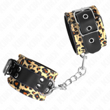 Kink - Leopard Handgelenkfessel aus Echtleder, Verstellbar 18-29 cm x 5,5 cm