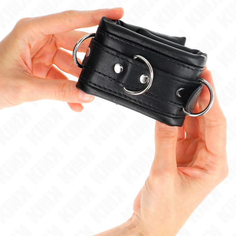 Kink - Schwere Handgelenksfesseln mit Schwarzem Pelzfutter, Verstellbar 20-30 cm x 6 cm