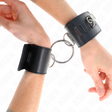 Kink - Feste Handgelenkfesseln mit Ring und Vorhängeschloss Verschluss Schwarz Verstellbar 16-23 cm x 5,5 cm