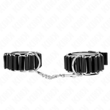 Kink - Scharnierähnliche Dünne Handgelenkfesseln Schwarz Verstellbar 16-22 cm x 3,5 cm