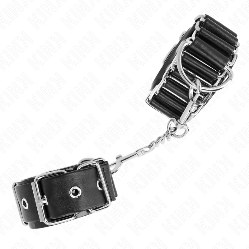 Kink - Scharnierähnliche Dünne Handgelenkfesseln Schwarz Verstellbar 16-22 cm x 3,5 cm