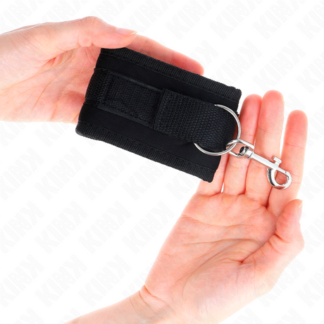 Kink - Nylon Bind-Handhandfesseln mit Klettverschluss, Schwarz, Modell 2, Verstellbar, 18-35 cm x 6 cm