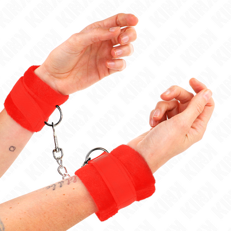 Kink - Beginner Pelzhandmanschetten Rot 30 x 7 cm