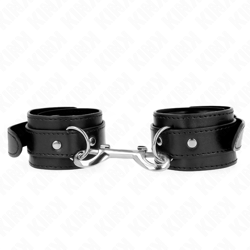 Kink - Handgelenkfesseln - Einzelne Nietenreihe Schwarz Verstellbar 17-28 cm x 5 cm