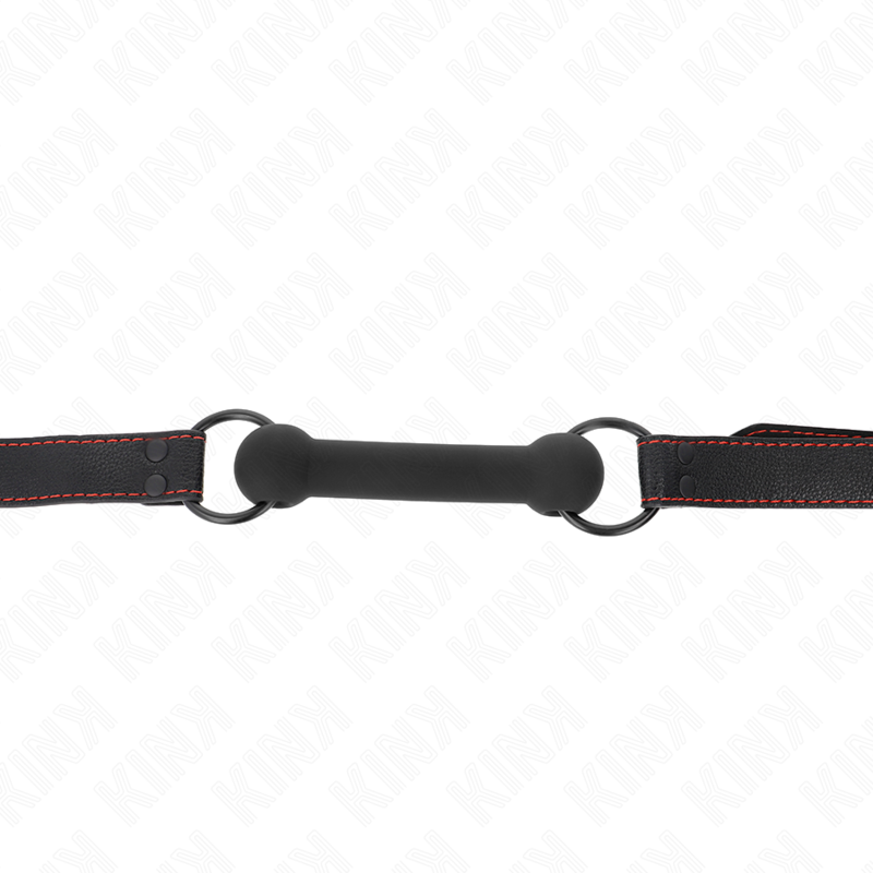 Kink - Knochengag mit Kunstledergurt Schwarz Verstellbar 41-57 cm