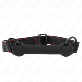 Kink - Knochengag mit Kunstledergurt Schwarz Verstellbar 41-57 cm