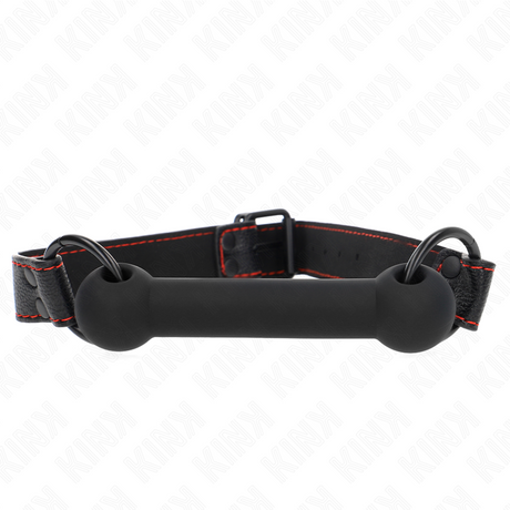 Kink - Knochengag mit Kunstledergurt Schwarz Verstellbar 41-57 cm