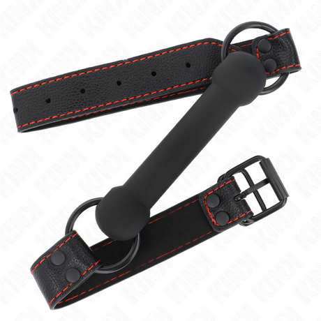 Kink - Knochengag mit Kunstledergurt Schwarz Verstellbar 41-57 cm