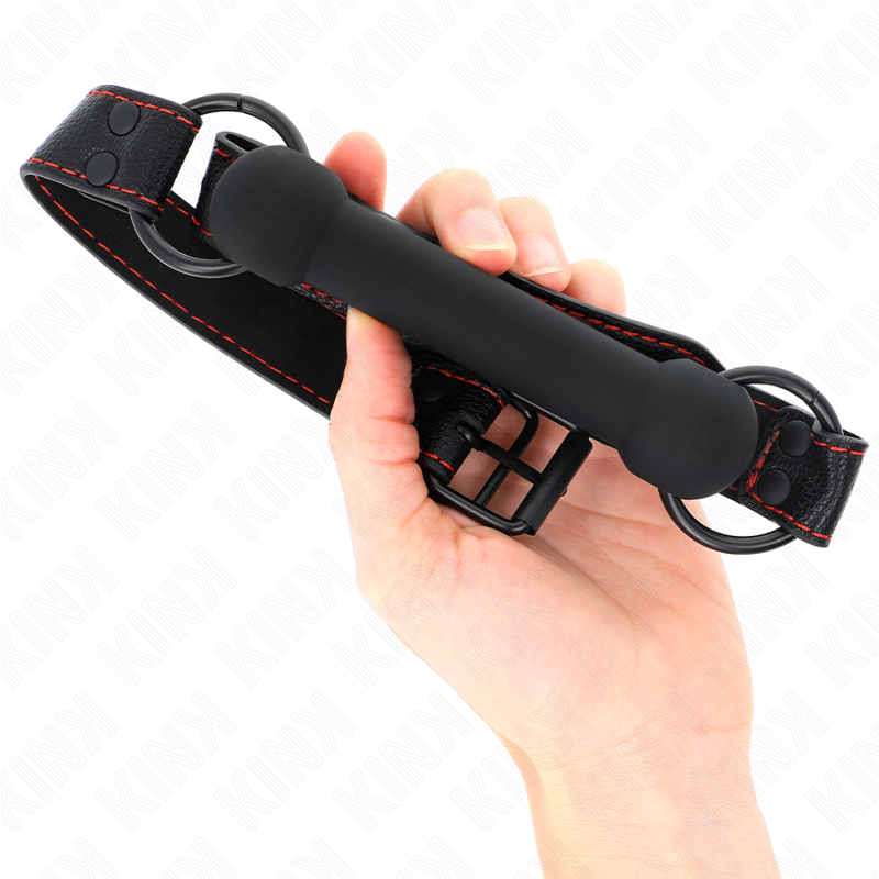 Kink - Knochengag mit Kunstledergurt Schwarz Verstellbar 41-57 cm