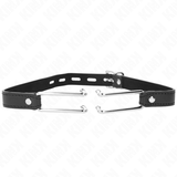 Kink - Metallhakenknebel 11,5 cm mit Kunstlederband Verstellbar 39-58 cm x 2 cm