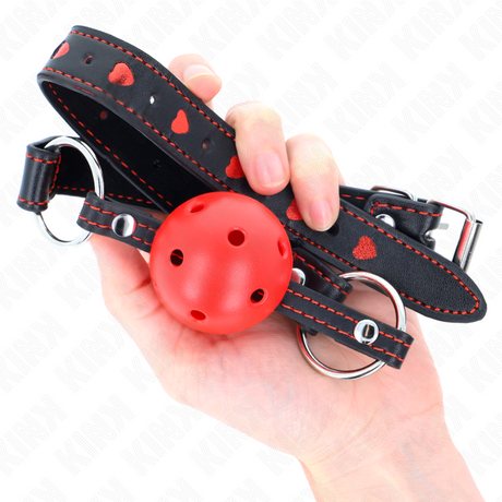 Kink - Hohlharter Roter Ballknebel Modell 2 65 x 2,5 cm