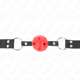 Kink - Atmungsaktiver Ball 4 cm Knebel mit Doppelniet Rot 62,5 x 2,5 cm Verstellbar 42-58 cm