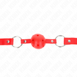Kink - Atmungsaktiver Ball 4 cm Knebel mit Doppelniet Modell 1 Rot 62,5 x 2,5 cm Verstellbar 42-58 cm
